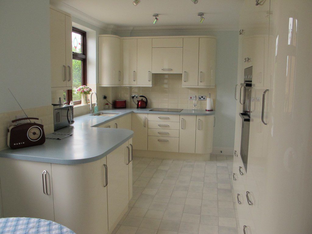 Kitchen Installation For Mr And Mrs, Cream Kitchen Cabinets With Grey Worktop